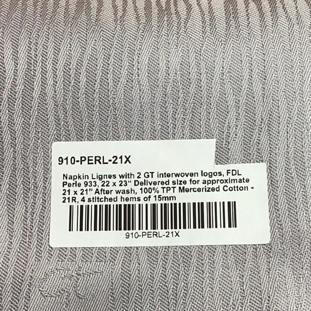 New Garnier-Thiebaut Elegant 6 Gray 100% Cotton 22”x23” Napkins